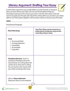 Literary Argument Writing: Drafting Your Essay