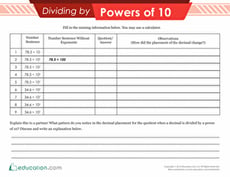Dividing by Powers of 10