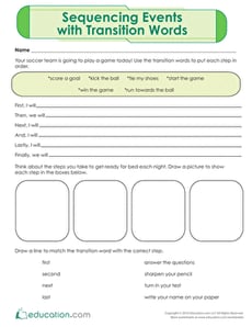Sequencing Events with Transition Words