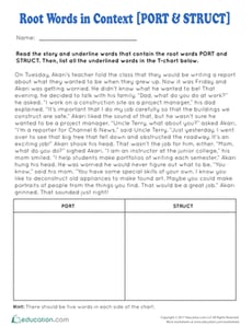 Root Words in Context: Port and Struct