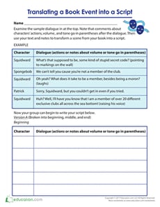 Translating a Book Event into a Script