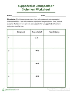 Determining Supported or Unsupported Statements
