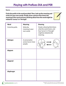 Playing with Prefixes Dia and Per