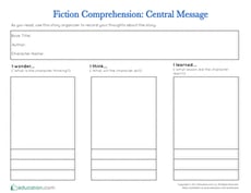 Fiction Comprehension: Central Message