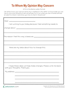 To Whom (My Opinion) May Concern