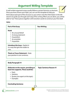 Argument Writing Template