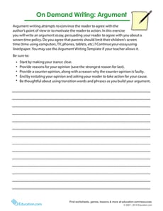 On Demand Writing: Argument