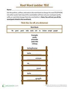 Root Word Ladder: Tele