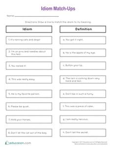 Idiom Match-Ups