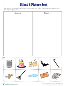Silent E Picture Sort
