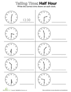Telling Time: On the Half Hour
