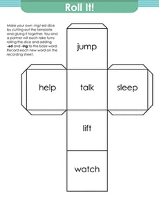 Roll It! Inflectional Endings Dice