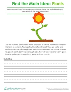 Finding the Main Idea: Plants