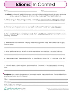 Idioms in Context