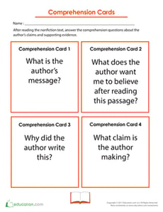 Comprehension Cards