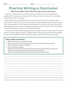 Practice Writing a Conclusion