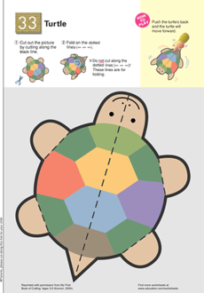 Cut and Fold a Shuffling Turtle 