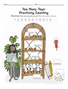 Too Many Toys: Practicing Counting