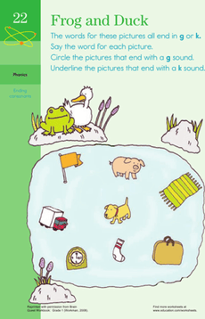 Frog and Duck: Practicing G and K Endings