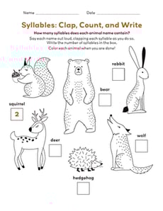 Syllables: Clap, Count, and Write