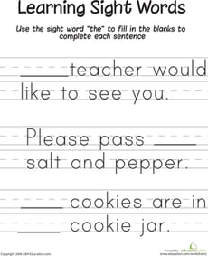 Learning Sight Words: "The"