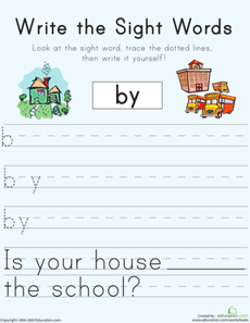 Write the Sight Words: "By"