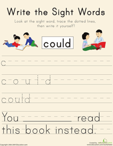 Write the Sight Words: "Could"