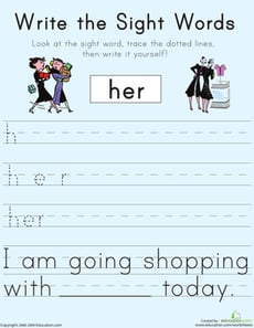 Write the Sight Words: "Her"