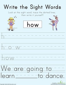 Write the Sight Words: "How"