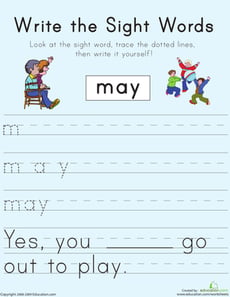 Write the Sight Words: "May"