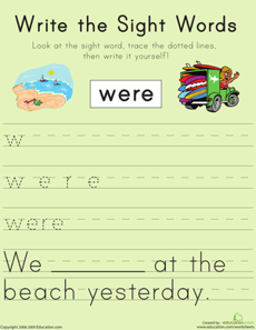 Write the Sight Words: "Were"