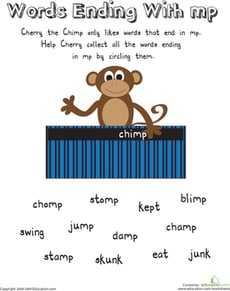 Cherry the Chimp: Words Ending with -Mp