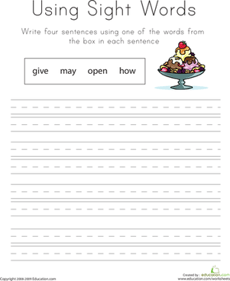 Using Sight Words: Give, May, Open, How