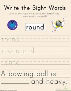 Write the Sight Words: "Round"