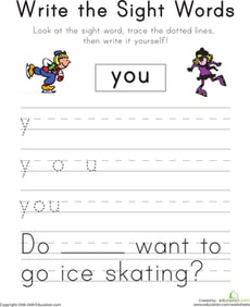 Write the Sight Words: "You"