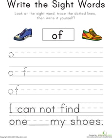 Seeing Sight Words: "Of"