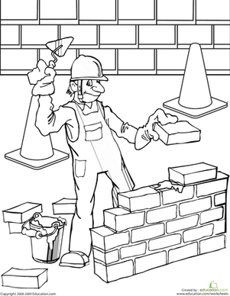 Bricklayer Coloring Page