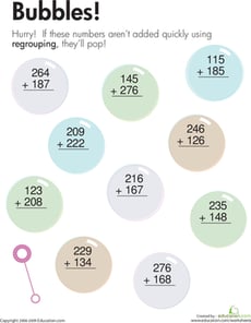 Bubbles: Three-Digit Addition