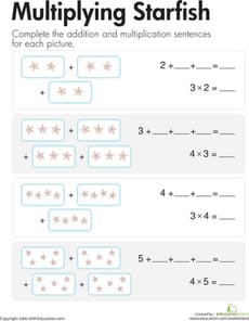 Multiplication: Add & Multiply Starfish