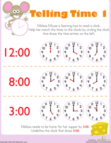 Telling Time with Melissa Mouse 1