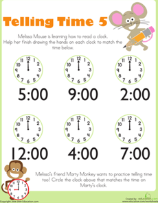 Telling Time with Melissa Mouse 5