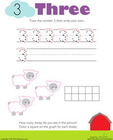 Tracing Numbers & Counting: 3