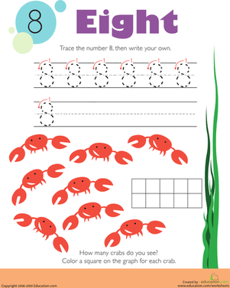 Tracing Numbers & Counting: 8