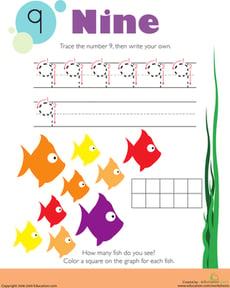 Tracing Numbers & Counting: 9