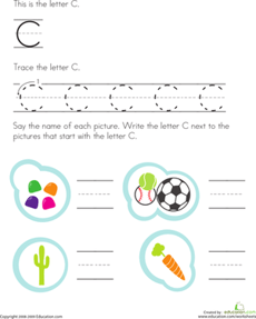 Trace and Write the Letter C