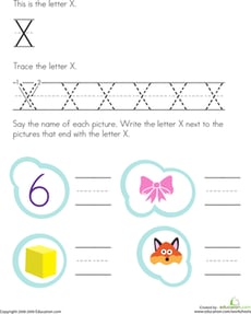 Trace and Write the Letter X