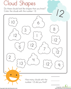 Coloring 12: Cloud Shapes