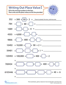 Writing Out Place Value #1