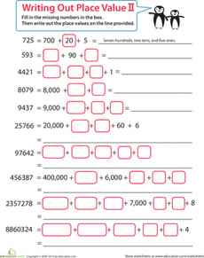 Writing Out Place Value #2