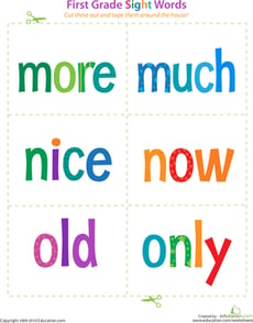 First Grade Sight Words: More to Only
